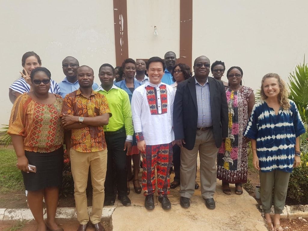  Nel "Jason" Haw poses with research colleagues in Dodowa, Ghana. 